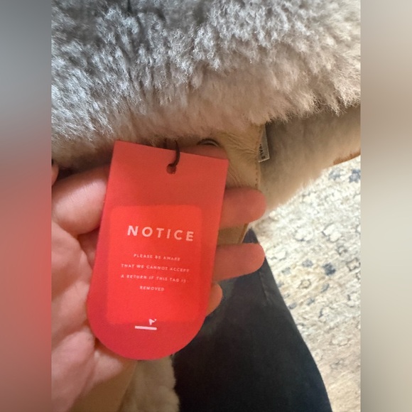 NWT **The Arrivals** Moya Tan Shearling/Leather Jacket - Picture 11 of 16